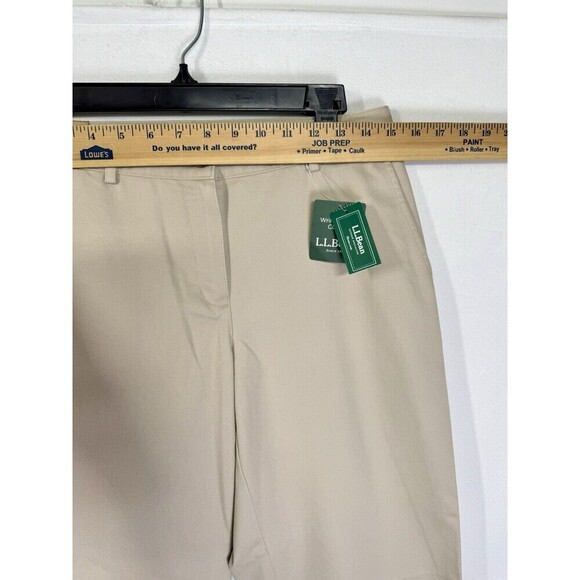LL Bean Bayside Favorite Fit Pants Womens 4 Khaki Beige Wrinkle Resistant NEW - Picture 9 of 12